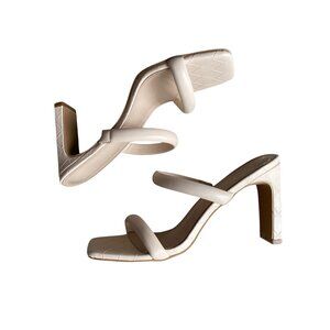 Women’s Square Open Toe Nude Heels